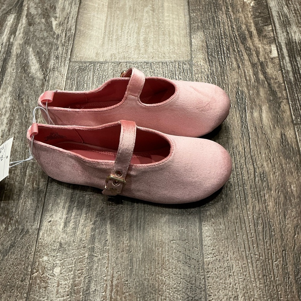 H&M Light Pink Velvet Mary Jane Shoes for Kids Size 13.5 - Picture 6 of 12